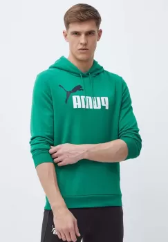 Puma bluza barbati, culoarea verde, cu gluga, cu imprimeu 586765 imagine
