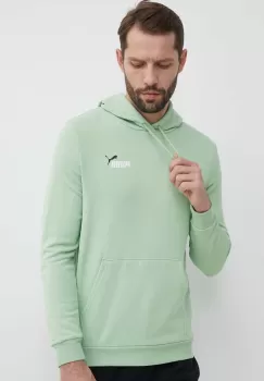 Puma bluza barbati, culoarea verde, cu gluga, cu imprimeu, 680990 imagine
