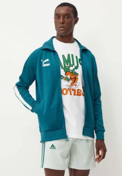 Puma bluza barbati, culoarea verde, cu imprimeu imagine