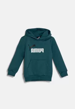 Puma bluza copii culoarea verde, cu gluga, cu imprimeu imagine