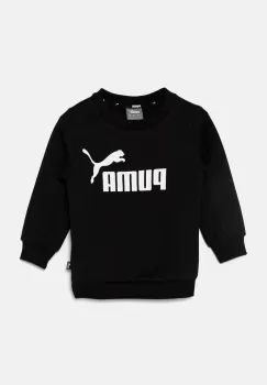 Puma bluza copii ESS Big Logo Crew FL B culoarea negru, cu imprimeu imagine