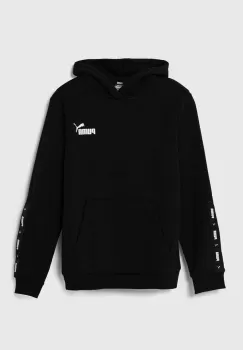 Puma bluza copii ESS Tape Hoodie TR culoarea negru, cu gluga, cu imprimeu imagine