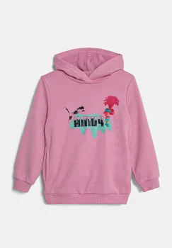 Puma bluza copii X TROLLS Hoodie TR culoarea roz, cu gluga, cu imprimeu, 627378 imagine