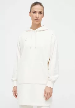 Puma bluza femei, culoarea bej, cu gluga, neted imagine