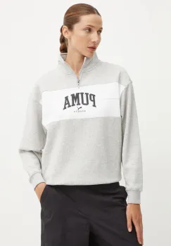 Puma bluza femei, culoarea gri, modelator, 681543 imagine