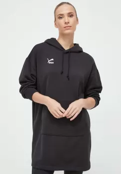 Puma bluza femei, culoarea negru, cu gluga, neted imagine