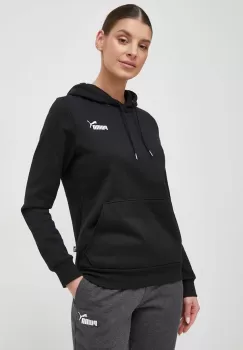 Puma bluza femei, culoarea negru, cu gluga, neted imagine