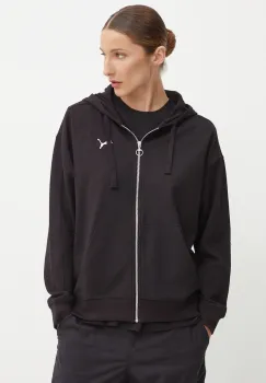 Puma bluza femei, culoarea negru, cu gluga, neted, 681631 imagine