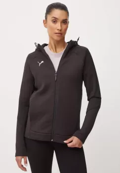 Puma bluza femei, culoarea negru, cu gluga, neted, 681670 imagine