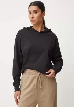 Puma bluza femei, culoarea negru, cu gluga, neted, 682503 imagine