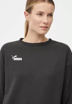 Puma bluza femei, culoarea negru, neted, 678742 imagine