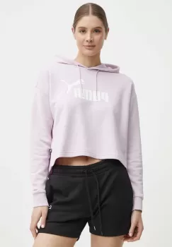 Puma bluza femei, culoarea roz, cu gluga, imprimeu 586870 imagine