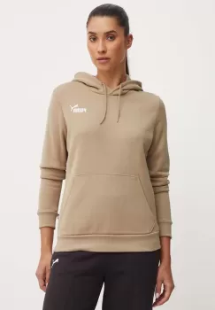 Puma bluza femei, culoarea verde, cu gluga, neted imagine