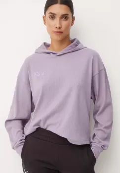 Puma bluza femei, culoarea violet, cu gluga, neted, 682503 imagine