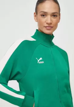 Puma bluza Iconic T7 femei, culoarea verde, modelator, 625602 imagine