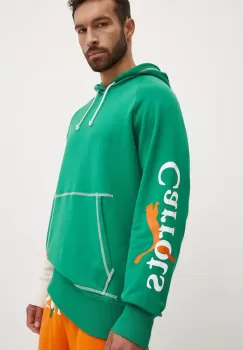 Puma bluza PUMA X CARROTS Graphic Hoodie TR barbati, culoarea verde, cu gluga, modelator, 627445 imagine