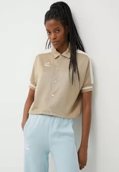 Puma bluza T7 femei, culoarea bej, modelator, 624343 imagine