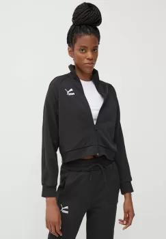 Puma bluza T7 femei, culoarea negru, uni 624211 imagine