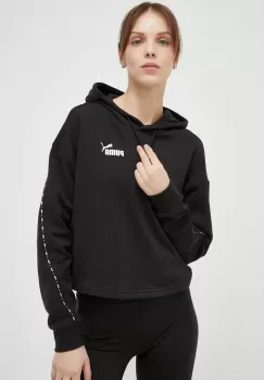 Puma bluza trening culoarea negru, cu gluga, cu imprimeu imagine
