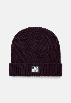 Puma caciula din bumbac Classics Graphic Short Beanie culoarea violet, bumbac, 025680 imagine