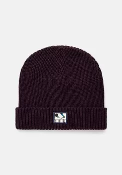 Puma caciula din bumbac Classics Graphic Short Beanie culoarea violet, bumbac, 025680 imagine