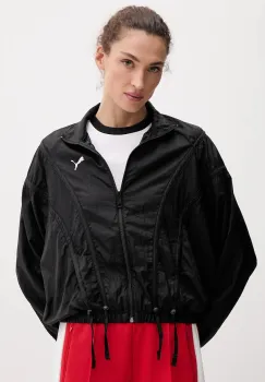 Puma geaca culoarea negru, de tranzitie, oversize, 632148 imagine