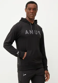 Puma hanorac de antrenament Cloudspun culoarea negru, cu gluga, cu imprimeu, 526678 imagine