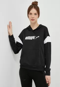 Puma hanorac de antrenament Fit Tech culoarea negru, cu gluga, modelator imagine