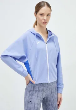 Puma hanorac de antrenament Modern Sports culoarea violet, cu gluga, modelator imagine