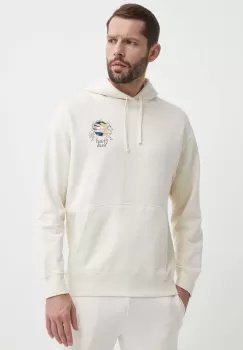 Puma hanorac de bumbac barbati, culoarea bej, cu gluga, cu imprimeu, 624361 imagine