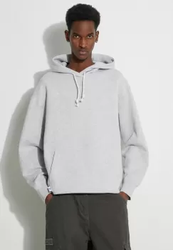 Puma hanorac de bumbac barbati, culoarea gri, cu gluga, melanj imagine