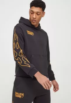 Puma hanorac de bumbac barbati, culoarea negru, cu gluga, cu imprimeu imagine