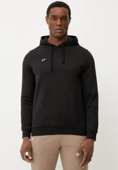 Puma hanorac de bumbac barbati, culoarea negru, cu gluga, neted, 684728 imagine