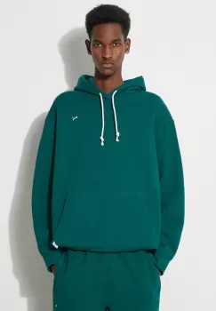Puma hanorac de bumbac barbati, culoarea verde, cu gluga, melanj imagine