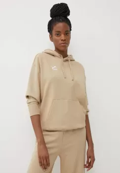 Puma hanorac de bumbac BETTER CLASSIC femei, culoarea bej, cu gluga, cu imprimeu, 624227 imagine