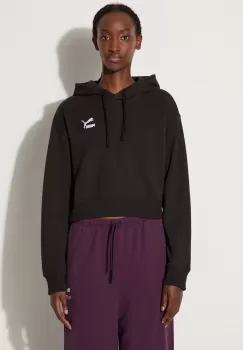 Puma hanorac de bumbac BETTER CLASSIC femei, culoarea negru, cu gluga, cu imprimeu, 624229 imagine
