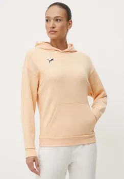 Puma hanorac de bumbac BETTER ESSENTIALS femei, culoarea portocaliu, cu gluga, uni 675988 imagine