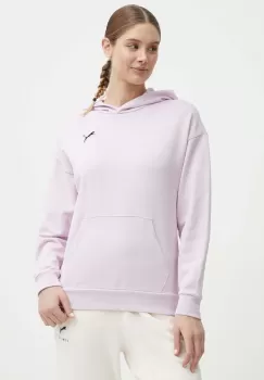 Puma hanorac de bumbac BETTER ESSENTIALS femei, culoarea violet, cu gluga, uni 675988 imagine