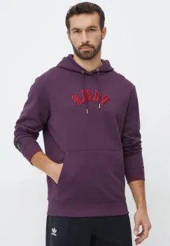 Puma hanorac de bumbac Classics Play Paris Hoodie barbati, culoarea violet, cu gluga, cu imprimeu, 626766 imagine