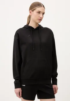 Puma hanorac de bumbac femei, culoarea negru, cu gluga, neted, 685057 imagine
