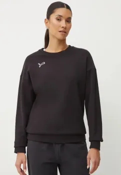 Puma hanorac de bumbac femei, culoarea negru, neted, 676803 imagine