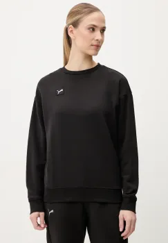 Puma hanorac de bumbac femei, culoarea negru, neted, 685017 imagine