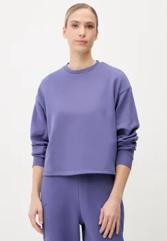 Puma hanorac de bumbac femei, culoarea violet, uni, 685058 imagine