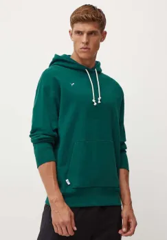 Puma hanorac de bumbac MMQ barbati, culoarea verde, cu gluga, melanj 624011 imagine