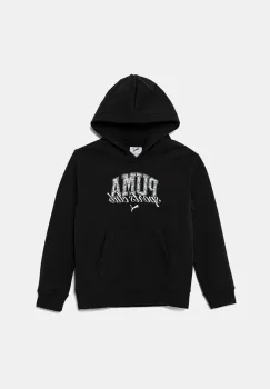 Puma hanorac de bumbac pentru copii CLASS Hoodie TR culoarea negru, cu gluga, cu imprimeu, 685798 imagine
