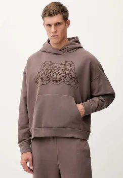Puma hanorac de bumbac PUMA x RIPNDIP culoarea maro, cu gluga, cu imprimeu, 632414 imagine