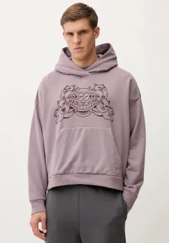 Puma hanorac de bumbac PUMA x RIPNDIP culoarea violet, cu gluga, cu imprimeu, 632414 imagine