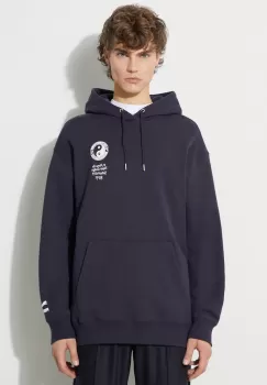 Puma hanorac de bumbac PUMA X STAPLE barbati, culoarea albastru marin, cu gluga, cu imprimeu imagine