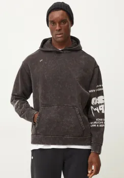 Puma hanorac de bumbac UNTERGRUND barbati, culoarea negru, cu gluga, neted, 626664 imagine