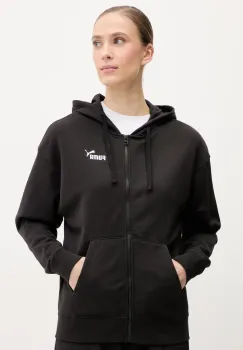 Puma hanorac femei, culoarea negru, cu gluga, cu imprimeu, 682410 imagine